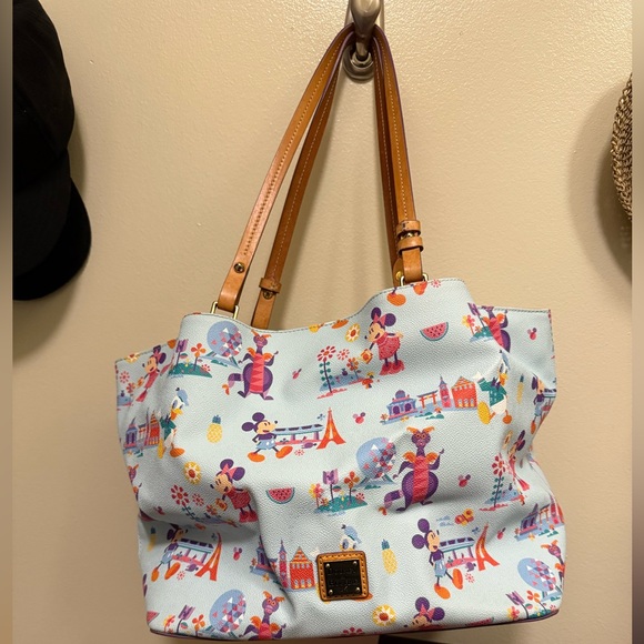 Dooney & Bourke Handbags - Dooney & Bourke Disney Flower Garden Festival Figment Mickey Tote (extra large)